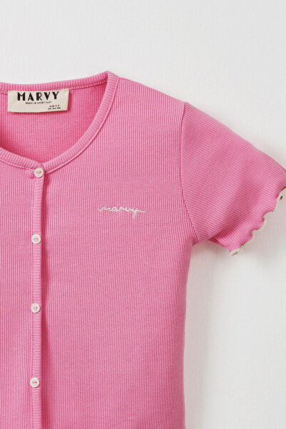 Marvy Pink Ribbed Tshirt - Leggings Set