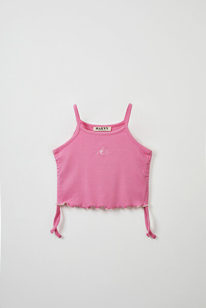 Marvy Pink Ribbed Strap Blouse - Mini Shorts