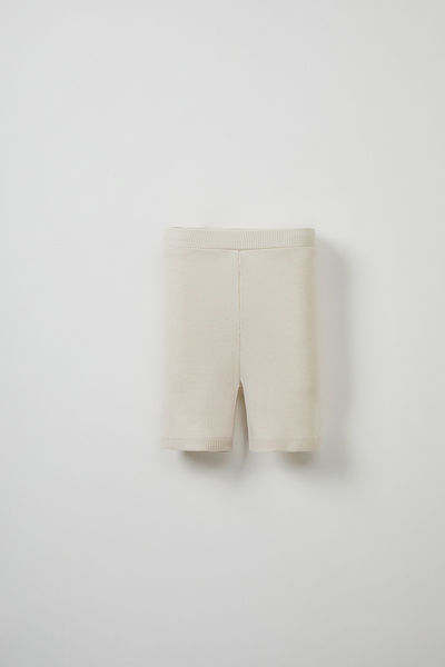 Marvy Ecru Ribbed Strap Blouse - Mini Shorts