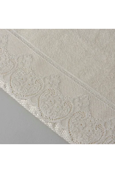 Linens منشفة وجه دانتيل قطن 50x80 سم إكرو