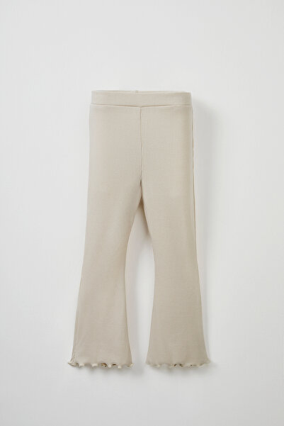 Marvy Ecru Ribbed Tshirt - Leggings Set