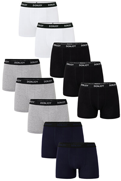 don joy سروال بوكسر رجالي من القطن الممشط مكون من 10 قطع بخصر مطاطي