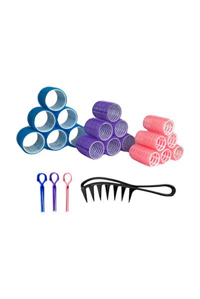 Croc 1237 Mixed 37-Piece Curler Set, 18 Curlers, 18 Hair Claws, 1 Comb