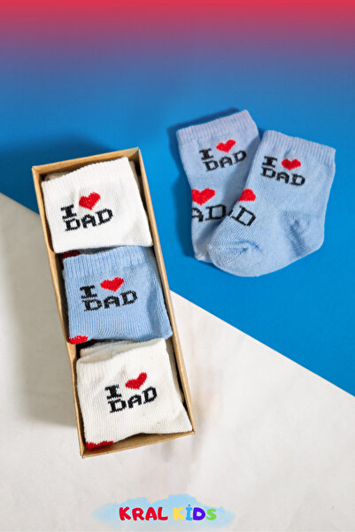 KRAL SOCKS 12 Pairs of Baby Boy Socks Boxed Booties Size – I Love Mom Dad Patterned, Cotton