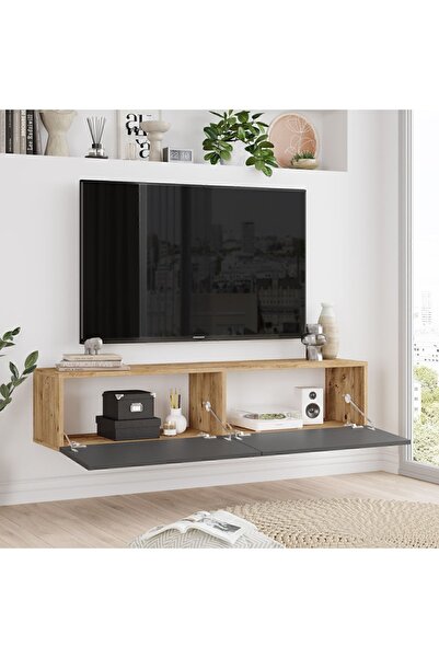 Yurupa Aven Tv Ünitesi Tv Sehpası Kapaklı 140cm Çam-Antrasit AVE10-AA