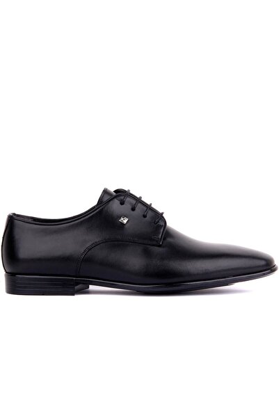 SailLakers Fosco - Pantofi clasici pentru bărbați din piele neagră cu șireturi