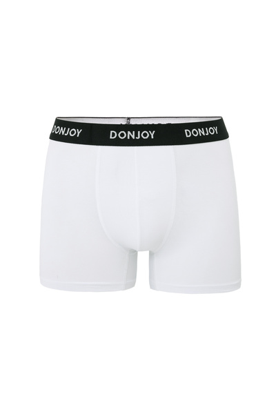 don joy Men's 5-Piece Cotton Combed Modal White Boxers with Elastic Waist
