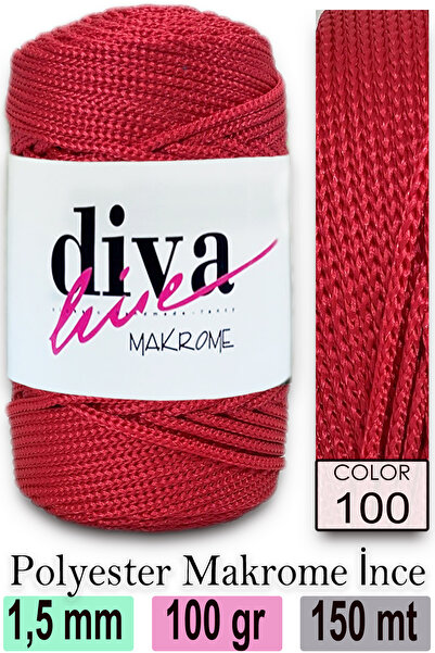Diva İplik Diva Makrame žica 100 crvena