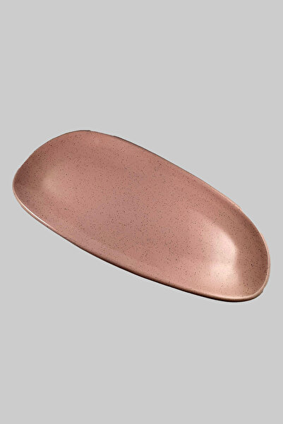 SİHİRLİ AYAKLAR Pink Colored Oval Stylish Appetizer-Snack Bowl - Breakfast - Coffee - Fruit Presentation Plate Guest Presentation 37X16Cm