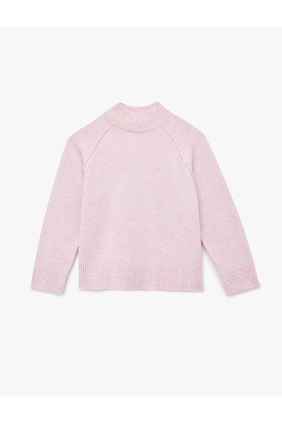 Koton Pulover de tricotaj de bază cu mânecă lungă cu detaliu de cusătură cu guler vertical