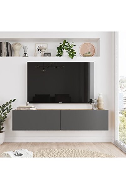 Yurupa Aven Tv Ünitesi Tv Sehpası Kapaklı 140cm Çam-Antrasit AVE10-AA