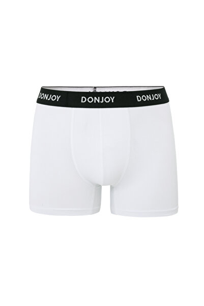 don joy Men's 10-Piece Cotton Combed Modal White Boxers with Elastic Waist