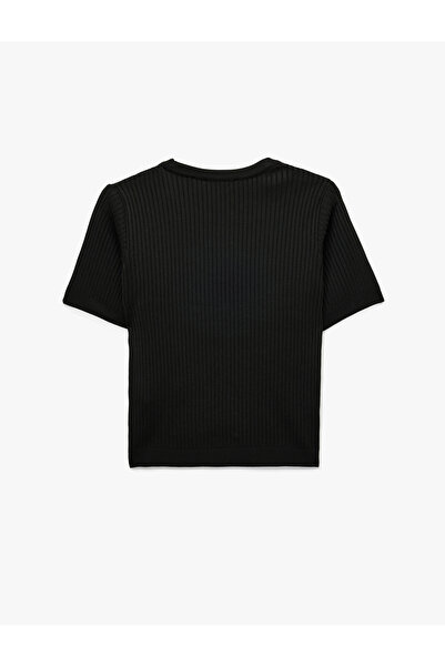 Koton Pulover de tricotaj cu mâneci scurte brodate cu perle