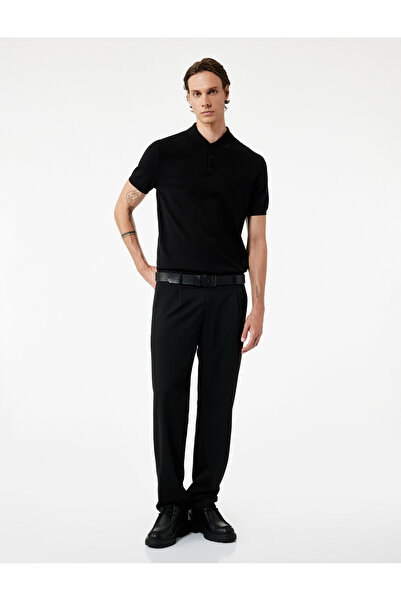 Koton Регулярна кройка, с копчета, поло яка, памучен, къс ръкав, трикотажна тениска