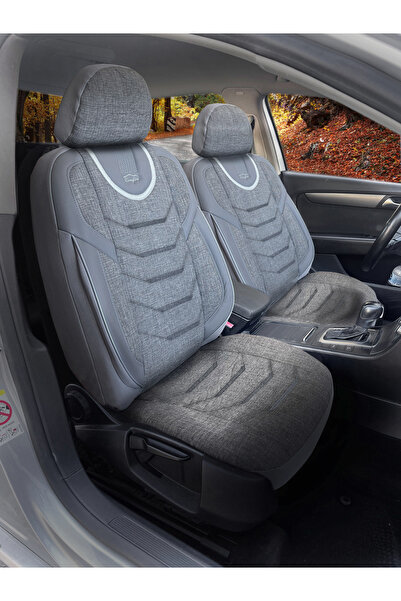 KONFORUM غطاء مقعد السيارة من قماش الكتان من سلسلة Galaxy Serie مجموعة أمامية...