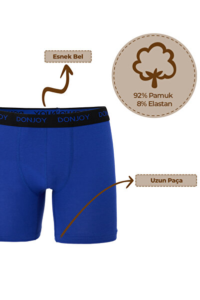 don joy Men's 10-Piece Combed Cotton Long Leg Gray Boxers with Elastic Waist