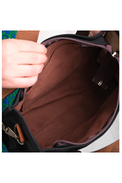 Wings Of Simurg Сумка з натуральної шкіри та канвасу (синя-маленька)