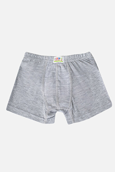 Arma Yıldız Boy's Plain Cotton Lycra Gray Boxer 6 Pack