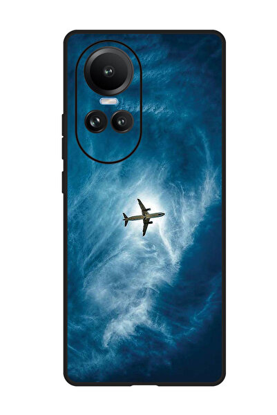 Theodor جراب واقٍ مضاد للخدش والصدمات لهاتف Oppo Reno 10/10 Pro، طائرة في السماء