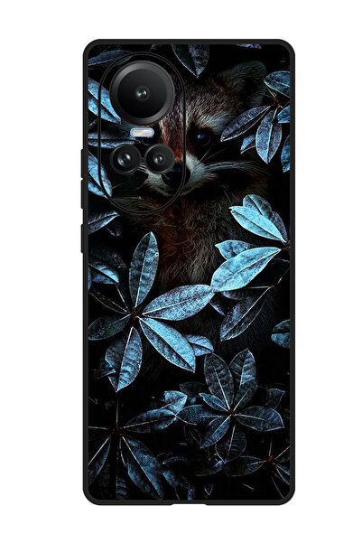 Theodor جراب واقٍ مضاد للخدش والصدمات لهاتف Oppo Reno 10/10 Pro، حيوان بين أوراق الشجر