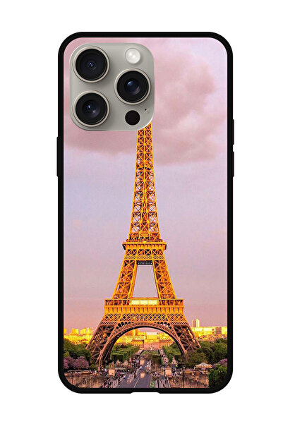 Theodor جراب واقٍ مضاد للخدش والصدمات لهاتف iPhone 15 Pro Max برج إيفل