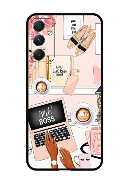 Theodor جراب واقٍ مضاد للخدش والصدمات لهاتف سامسونج جالاكسي F54، تصميم فتاة ر...