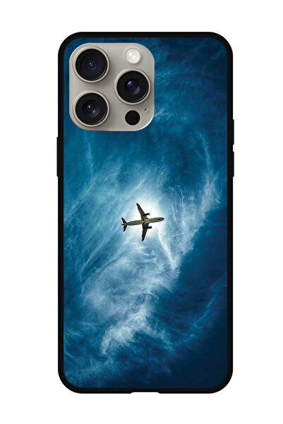 Theodor غطاء حماية مضاد للخدش والصدمات لهاتف iPhone 15 Pro Max، طائرة في السماء