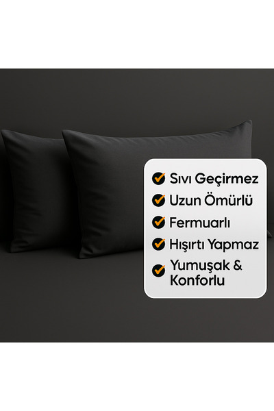 2-Piece Zippered Liquid-Proof Pillow Flush Pillow Protector