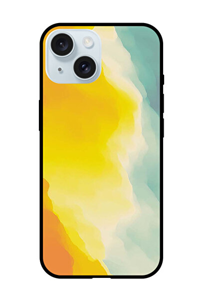 Theodor جراب حماية لهاتف iPhone 15 Plus بدرجات الأزرق والأصفر والبرتقالي