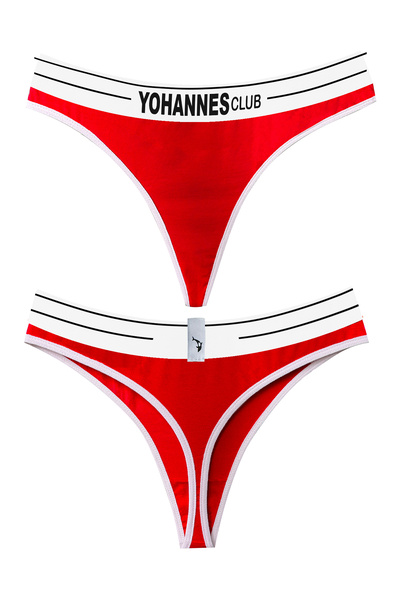 Yohannes Club Women'S, Underwear Set, (Bustier Bra-Tanga), Red