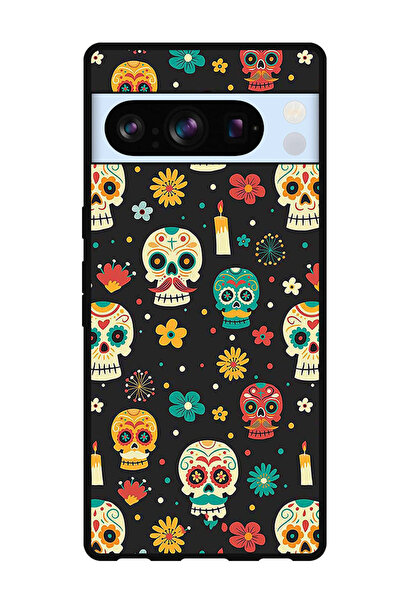 Theodor جراب واقٍ مضاد للخدش والصدمات لهاتف Google Pixel 8 Pro بأنماط هيكل عظمي