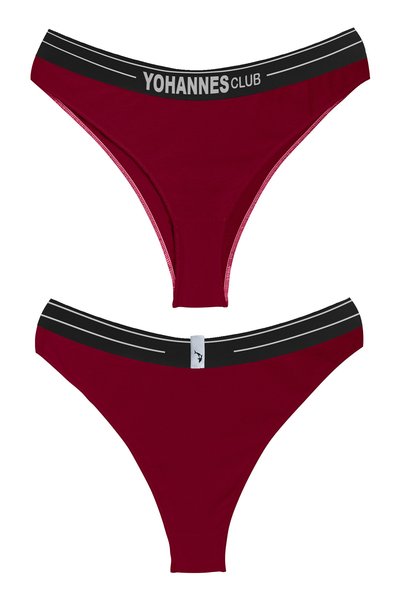 Yohannes Club Women'S, Underwear Set, (Bustier Bra-Brazilian), Burgundy