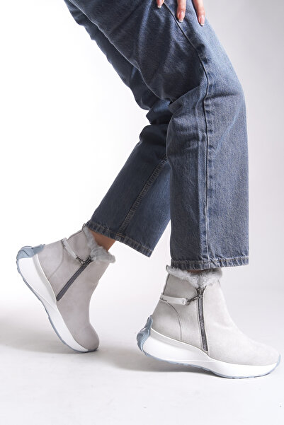 Riccon Nyloveth Kadın İçi Kürklü Bot 0012162 Buz Süet