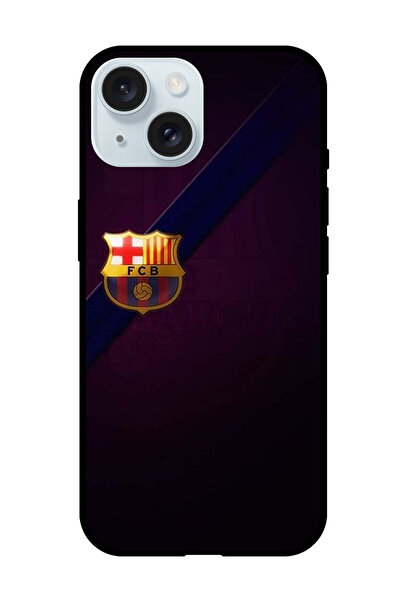 Theodor جراب واقٍ مضاد للخدش والصدمات لهاتف iPhone 15 Plus بشعار برشلونة البسيط