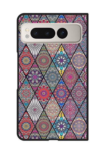 Theodor غطاء حماية مضاد للخدش والصدمات لهاتف Google Pixel Fold بتصميم فن ماندالا