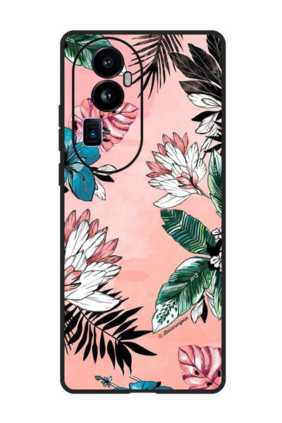 Theodor جراب واقٍ مضاد للخدش والصدمات لهاتف Oppo Reno 10 Pro Plus، زهور وأوراق