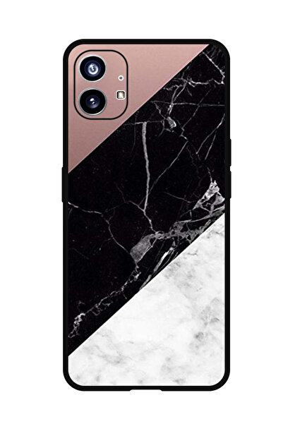 Theodor جراب حماية لهاتف Nothing Phone 1، لونه أسود وسطحه رخامي عادي