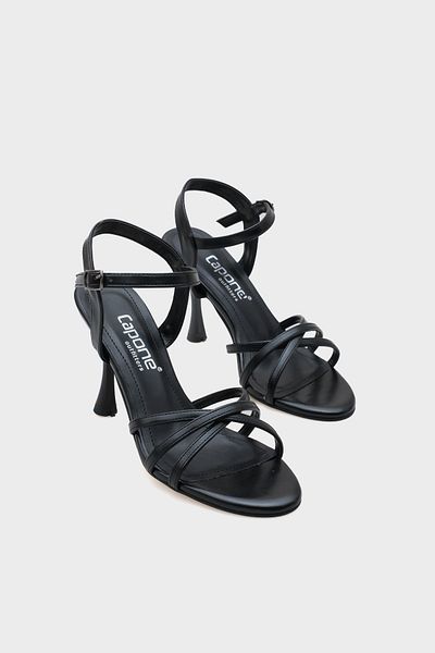 Capone Outfitters Sandale de damă cu toc mediu cu bandă cu vârf rotund Stefanie