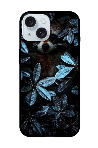 Theodor جراب واقٍ مضاد للخدش والصدمات لهاتف iPhone 15 Plus، حيوان بين أوراق الشجر