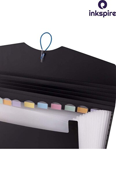 inkspire Bellows File Dust Pink 13 Compartments 1 Piece Accordion File Pocket Plastic Document Document File