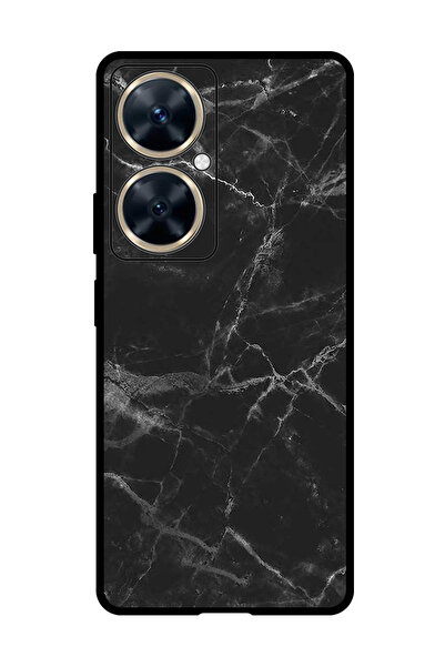 Theodor جراب واقٍ مضاد للخدش والصدمات لهاتف هواوي نوفا 11i، لون رخامي أسود