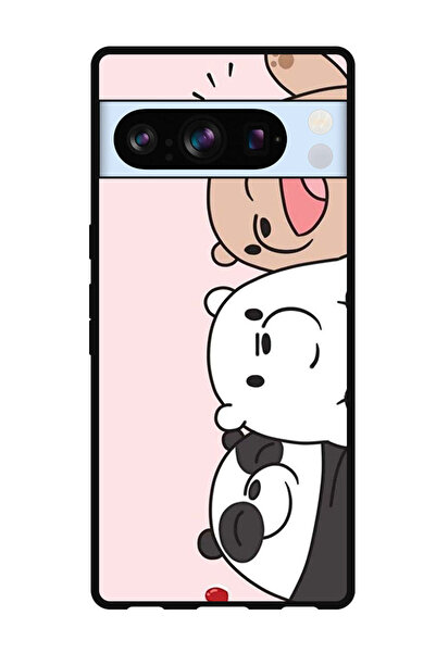 Theodor جراب واقٍ مضاد للخدش والصدمات لهاتف Google Pixel 8 Pro Three Friends Panda