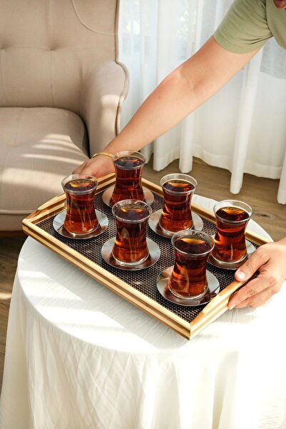 AVANTAGE HOME Mia - Set of 3 Bamboo Rectangular Rattan Patterned Trays Large: 40X28 cm Medium: 37X25 cm Small: 33X22 cm