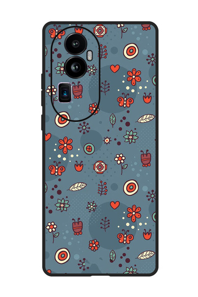 Theodor جراب واقٍ مضاد للخدش والصدمات لهاتف Oppo Reno 10 Pro Plus بأوراق وأزهار