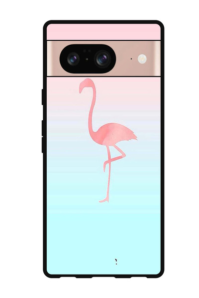Theodor جراب واقٍ مضاد للخدش والصدمات لهاتف Google Pixel 8، بتصميم طائر الفلامنجو الوردي