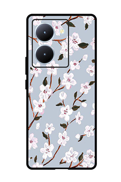 Theodor جراب واقٍ مضاد للخدش والصدمات لهاتف ViVo Y78، لون زهرة بيضاء صينية