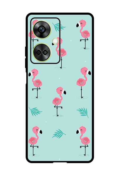 Theodor جراب واقٍ مضاد للخدش والصدمات لهاتف OnePlus Nord CE 3 بنمط فلامنغو