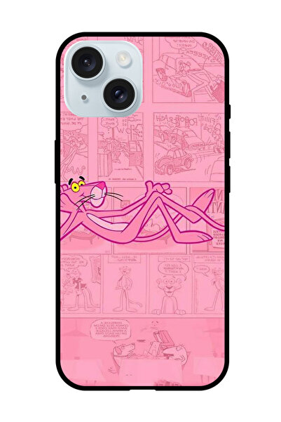 Theodor جراب واقٍ مضاد للخدش والصدمات لهاتف iPhone 15 Pink Panther
