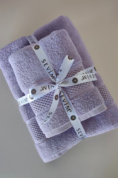 Sevim 100% Cotton Bath Towel Set - Highly Water Absorbent and Soft - Lilac