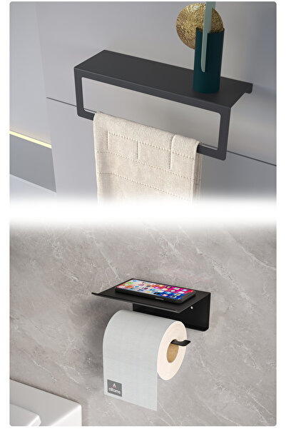 alfams by fmsa Metal Modern Stylish Bathroom Hanger and Toilet Paper Hanger S...